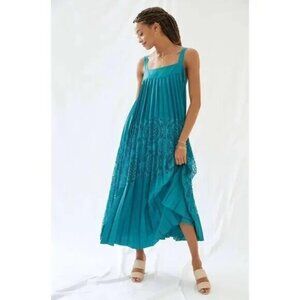Anthropologie Turquoise Maxi Dress